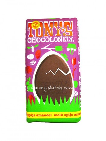 Tonys Chocolonely Easter Egg Bar - Milk Almond Paste