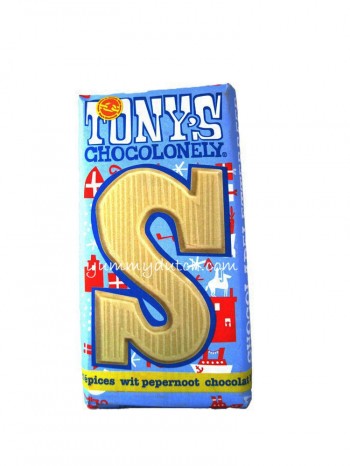 Tonys Chocolonely Fair Trade White Chocolate Letter Pepernoot