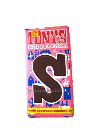 Tonys Chocolonely Fair Trade Milk Chocolate Letter Pepernoot Meringue